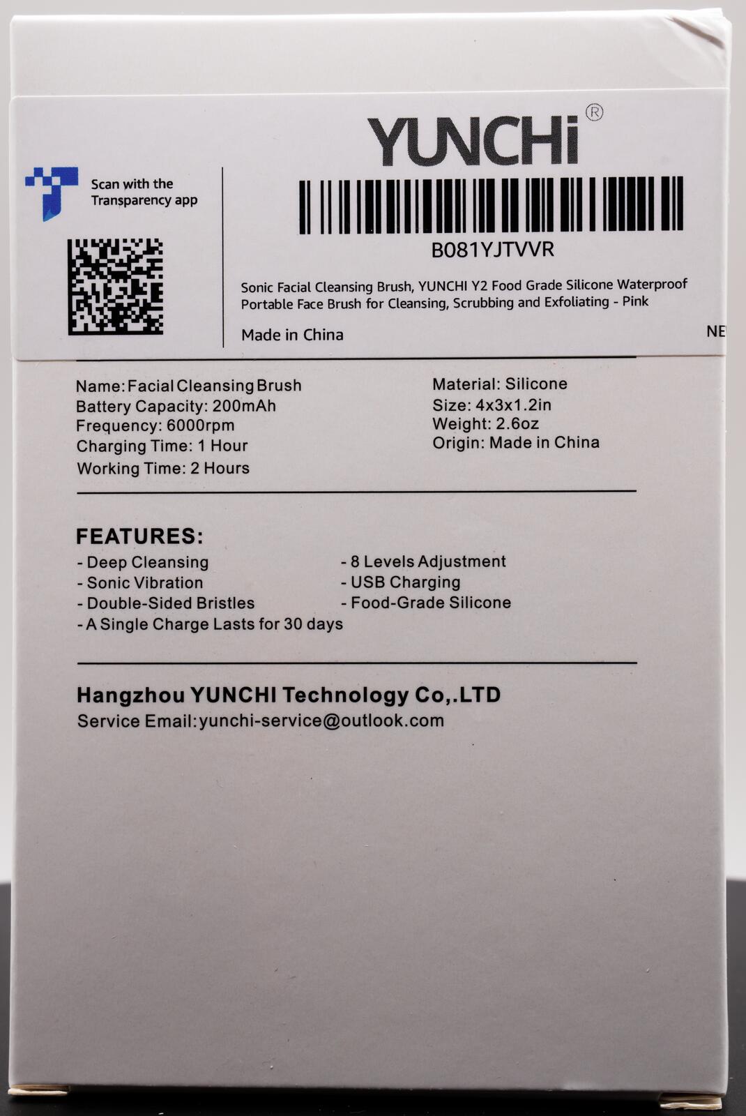YUNCHi Facial Cleansing Brush Y2 Waterproof Silicone Pink