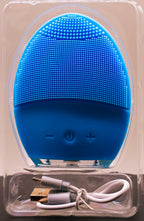Silicone Facial Cleansing Brush with USB Charging and Adjustable Intensity