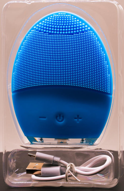Silicone Facial Cleansing Brush with USB Charging and Adjustable Intensity