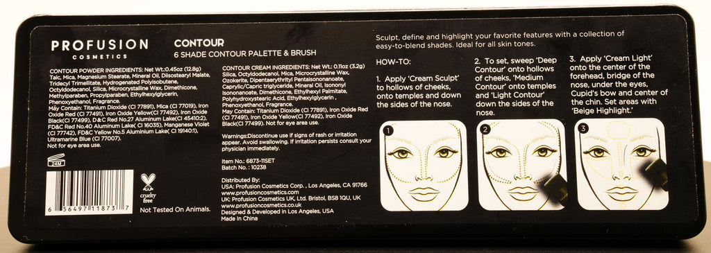 Profusion Contour Makeup Case 6 Shade Palette with Brush