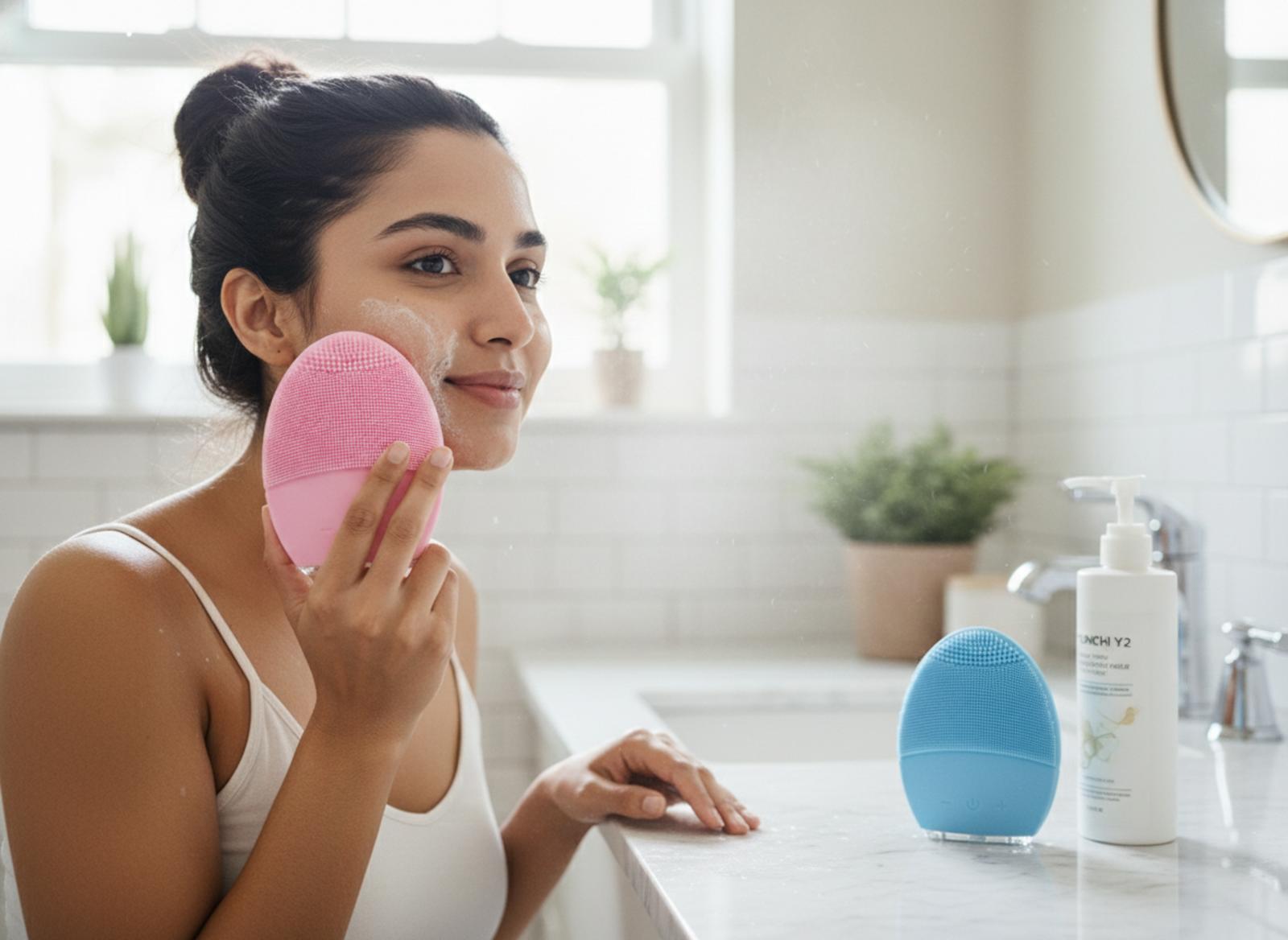 Electric Facial Cleansing Brush Silicone Face Cleanser