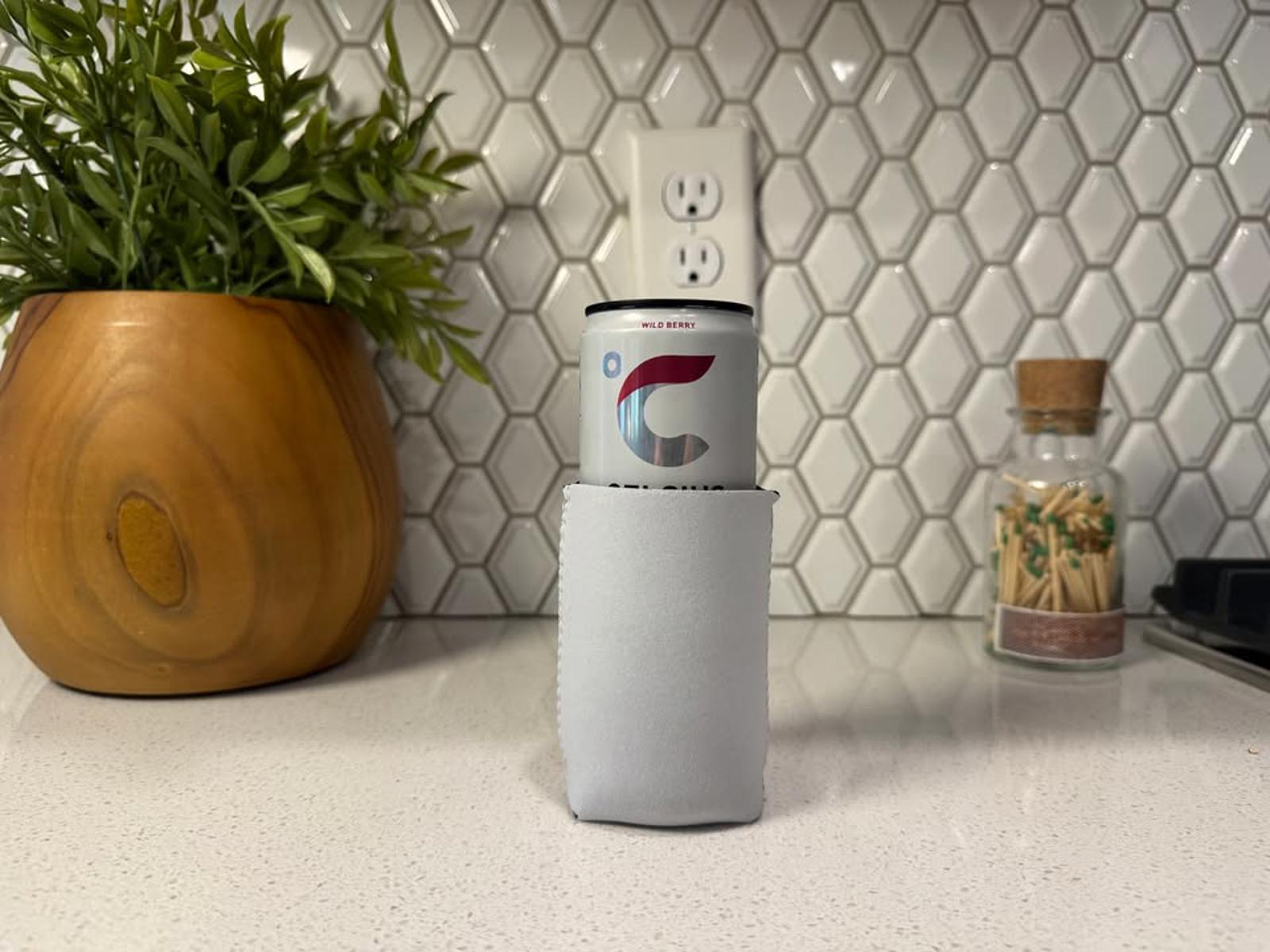 Set of 6 Gray Neoprene Can Coolers