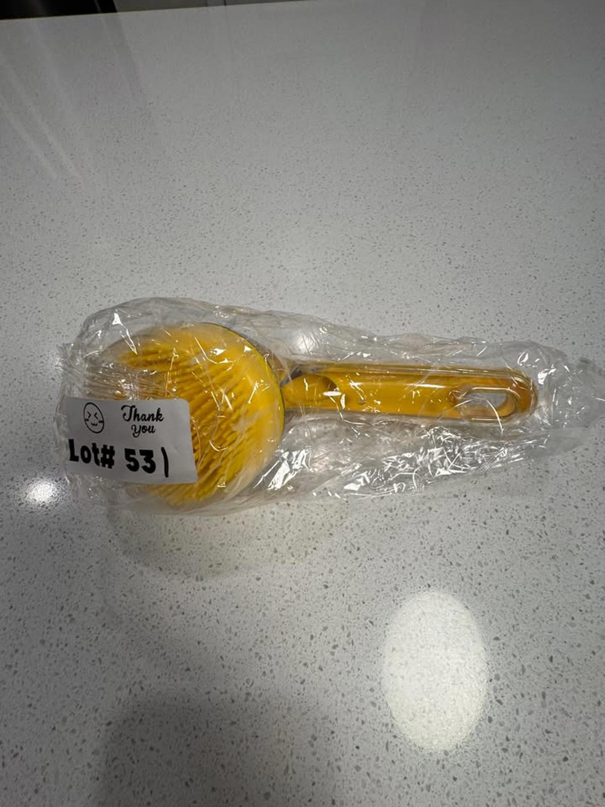 Yellow Handheld Kitchen Brush with Soap Dispenser