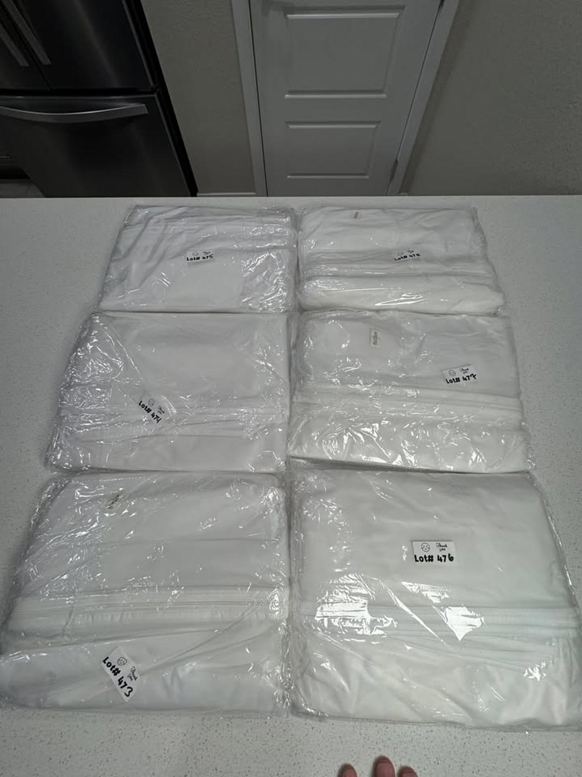 Set of 5 White Garment Bags with Zipper