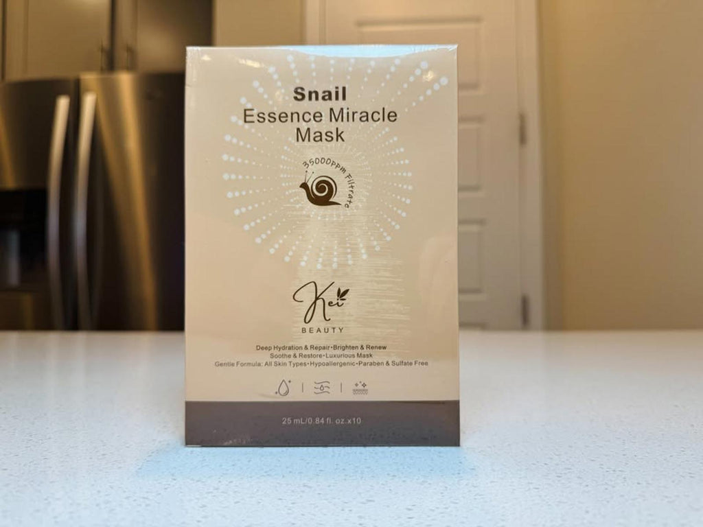 Kei Beauty Snail Essence Miracle Mask - Hydrating & Brightening Facial Mask (10 sheets)