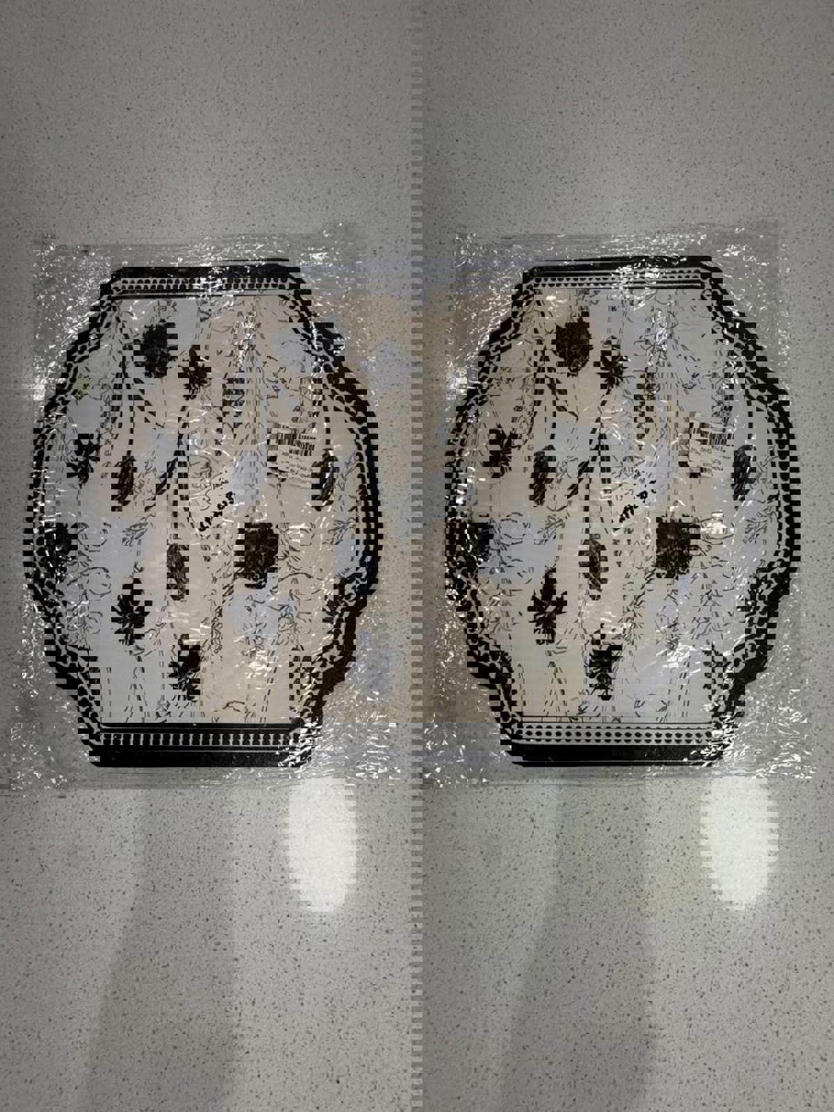 Autumn Garden Vintage Floral and Bird Patterned Serving Trays - Set of 2