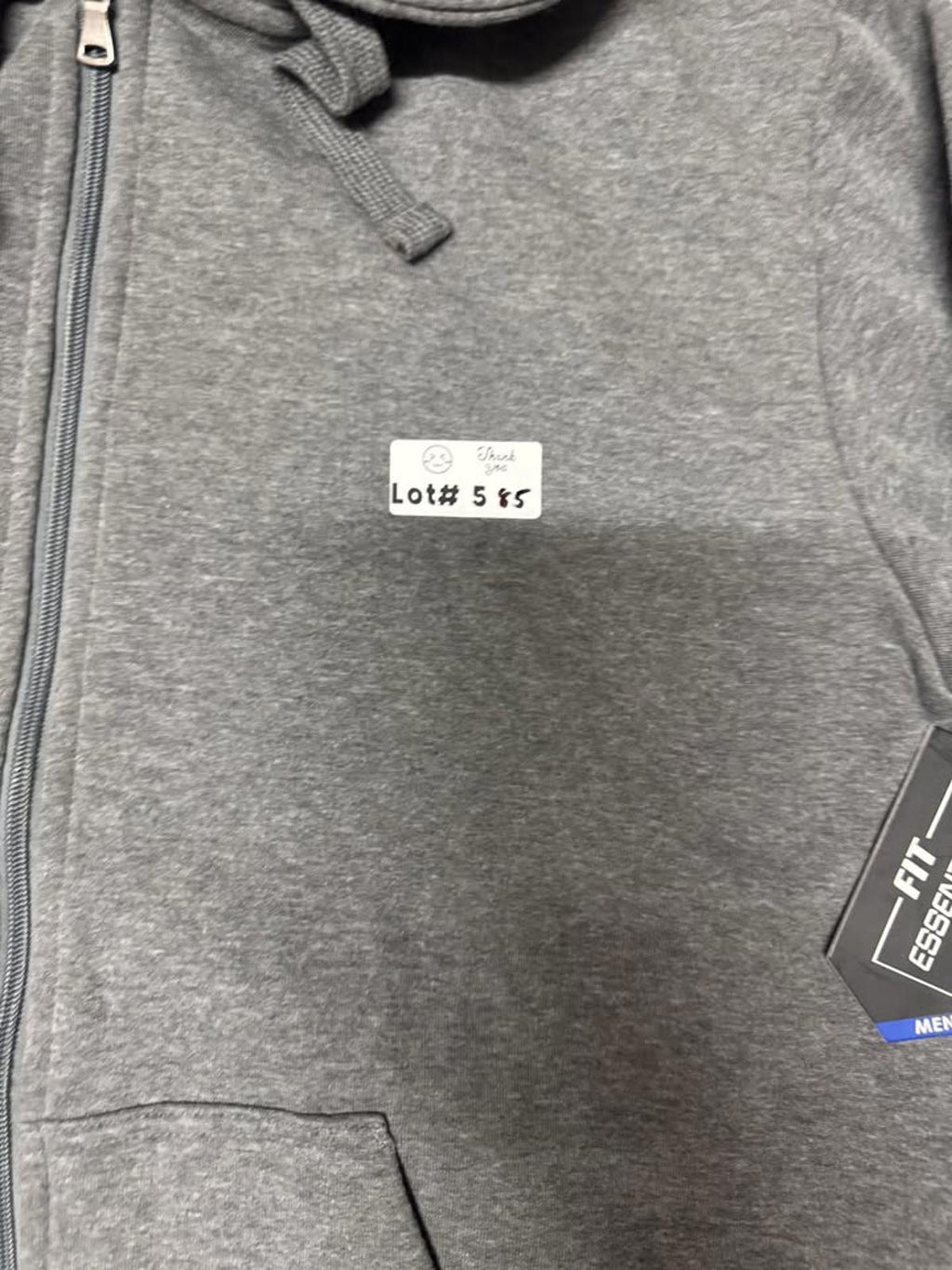 Essentials Men's Gray Full-Zip Hooded Sweatshirt