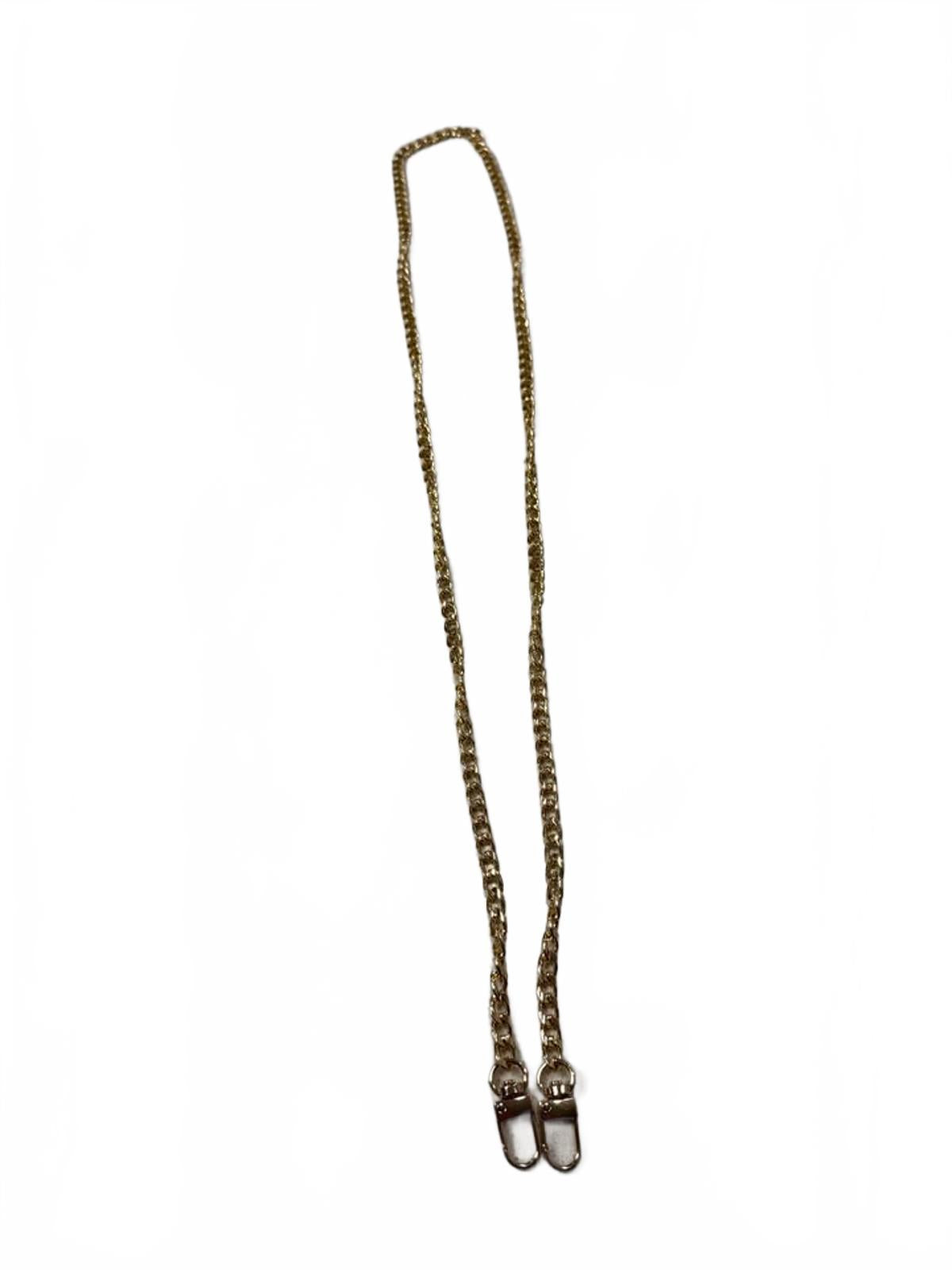Miniature Pink Leather Handbag with Gold Chain Strap