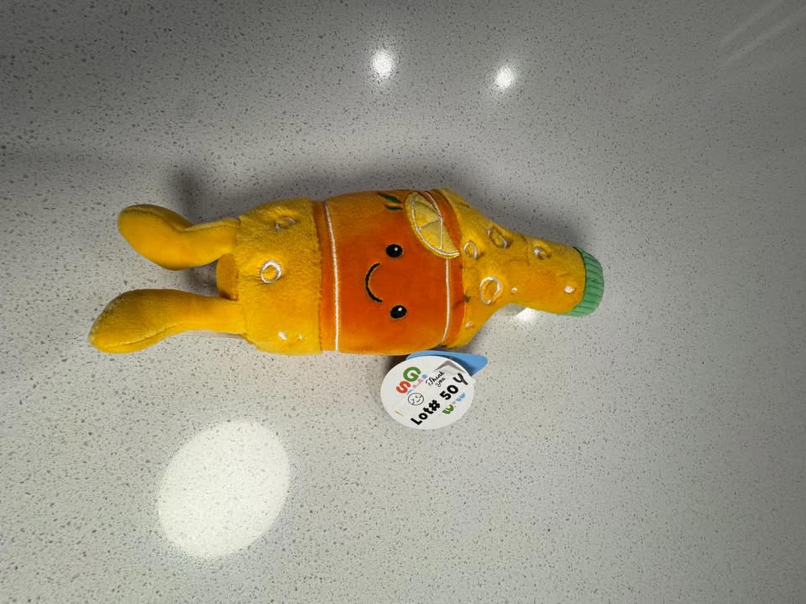 Plush Toy Bottle Character with Green Cap