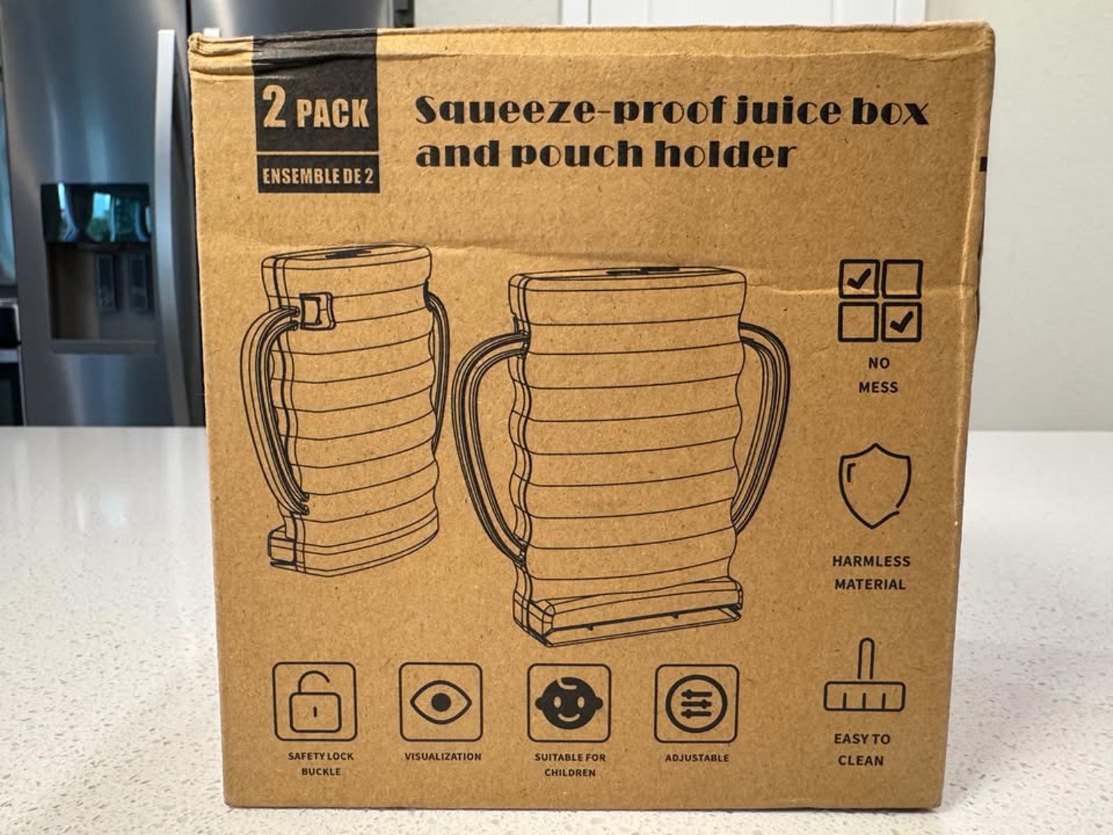 Squeeze-Proof Juice Box and Pouch Holder with Ergonomic Handles - 2 Pack