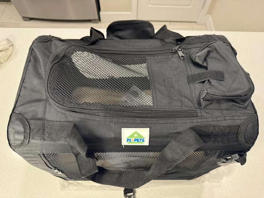 Pet Gear Soft-Sided Black Pet Carrier Crate with Mesh Panels