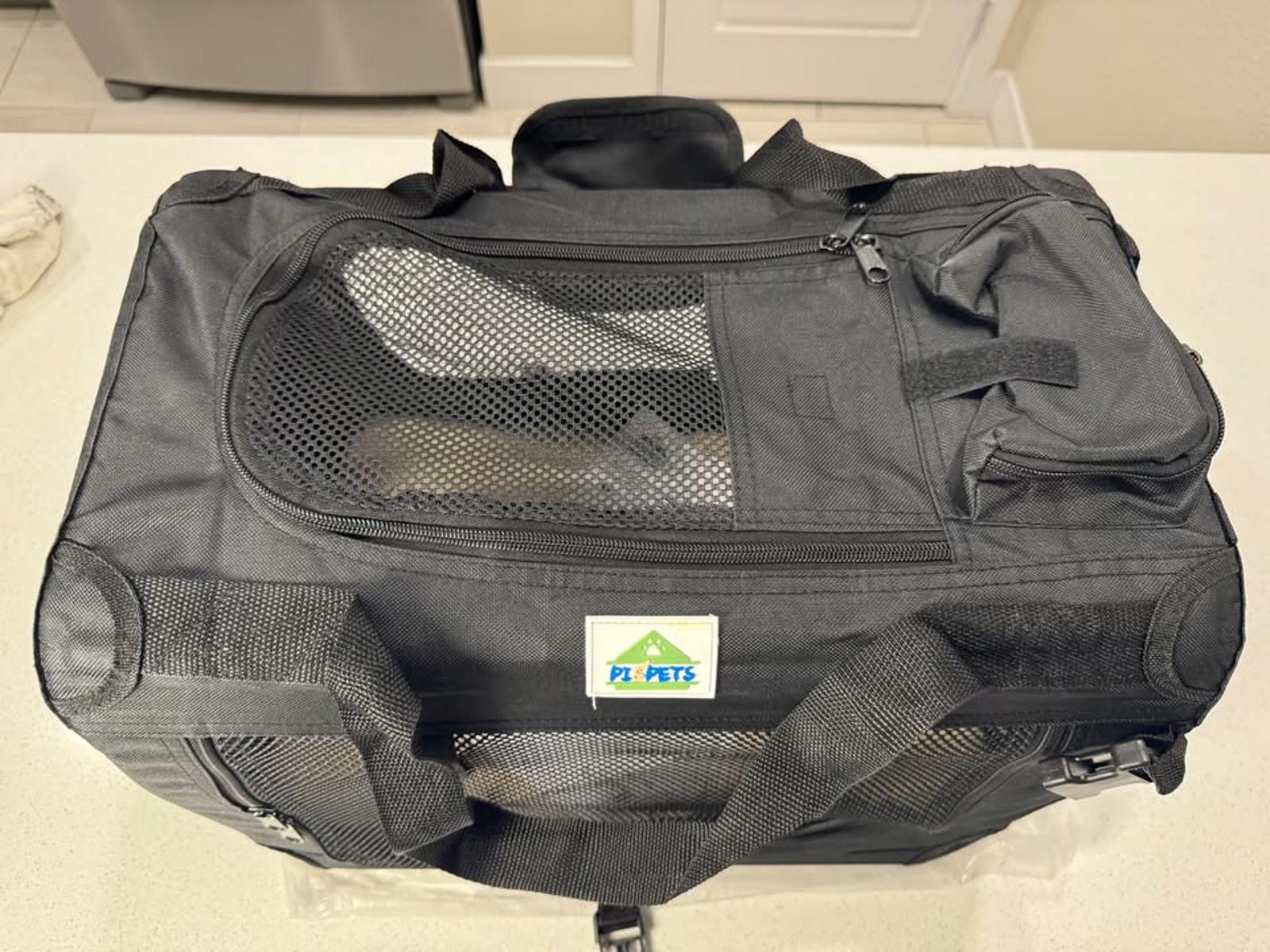 Pet Gear Soft-Sided Black Pet Carrier Crate with Mesh Panels