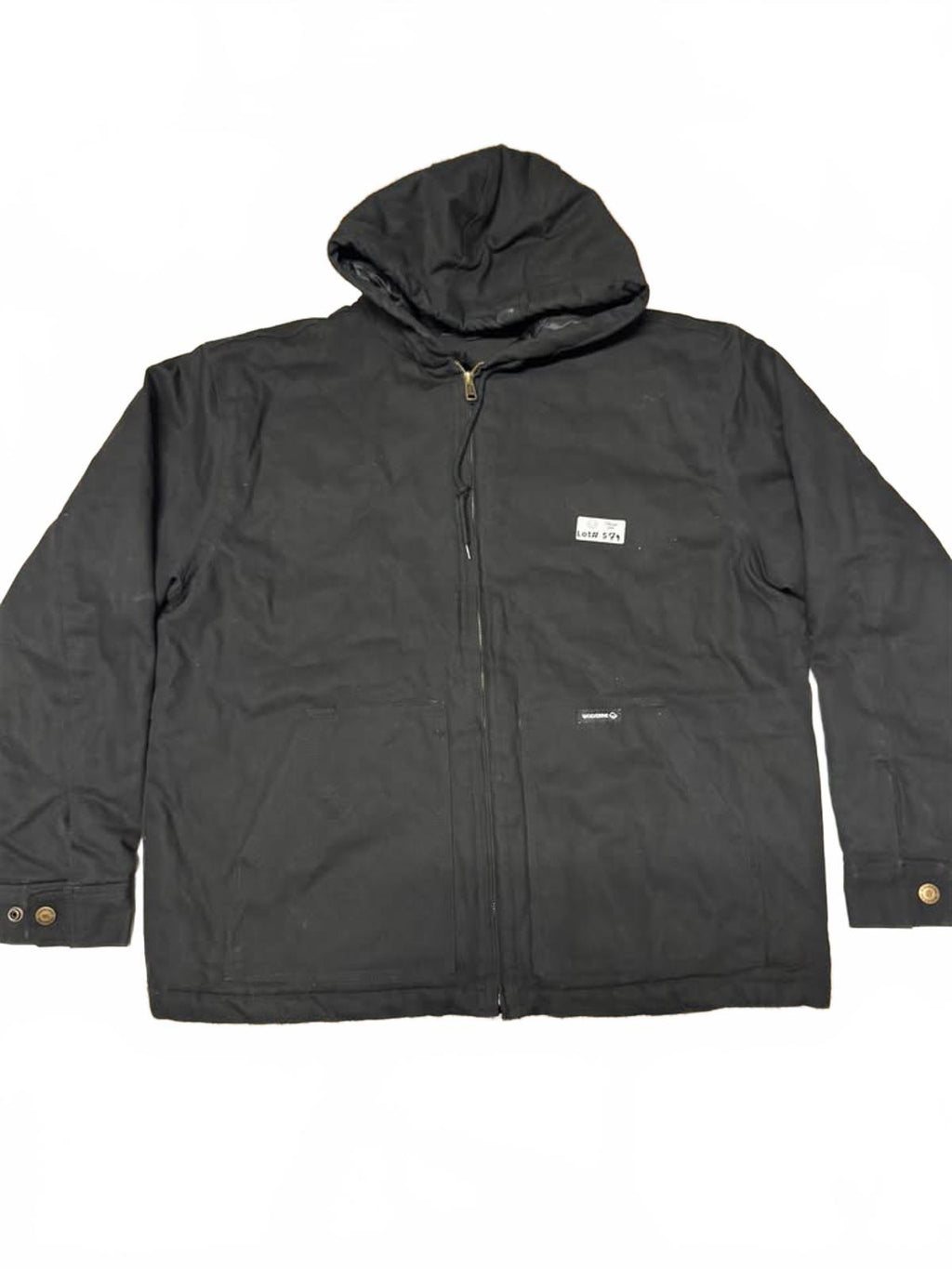 Men's Black Quilted Hooded Jacket