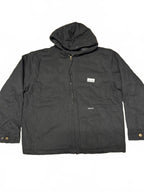 Men's Black Quilted Hooded Jacket