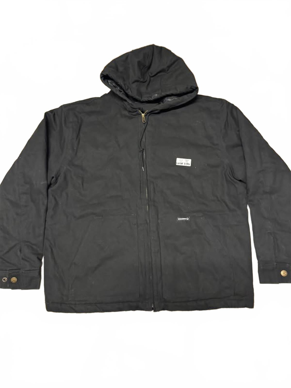 Men's Black Quilted Hooded Jacket