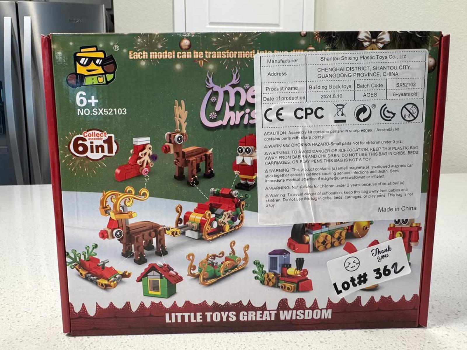Merry Christmas 6-in-1 Building Block Toy Set for Kids Age 6+