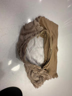 Pair of Beige Textured Faux Fur Throw Pillow Covers