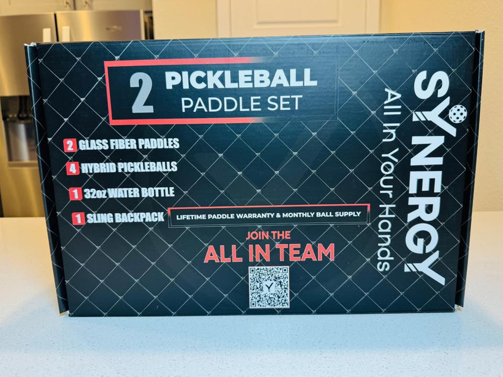 Synergy Outdoor Pickleball Set with Water Bottle and Balls All In