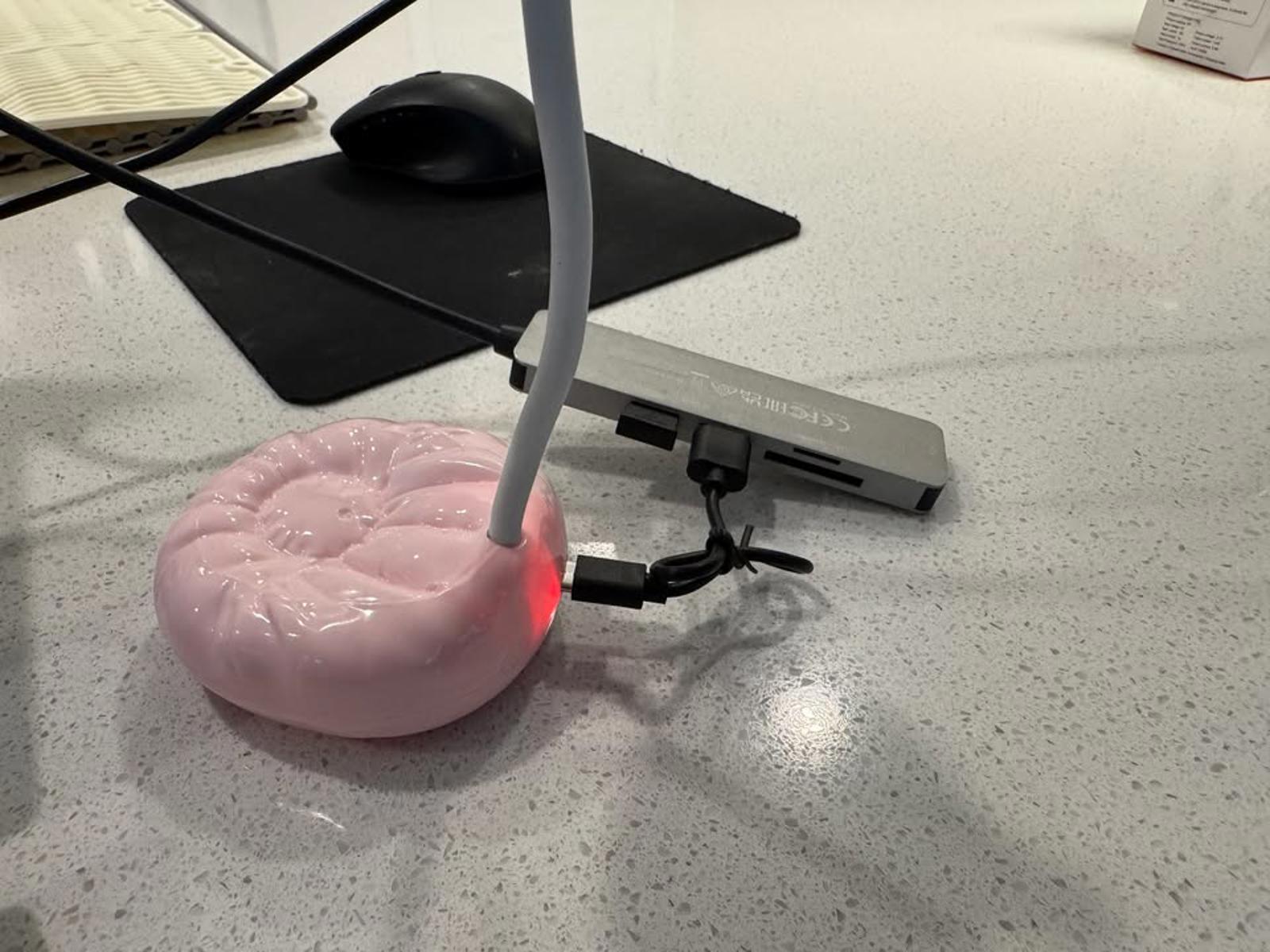 Pink Bunny LED Desk Lamp with USB Charging
