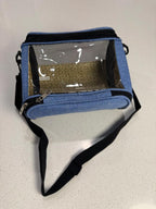Portable Blue Insulated Cooler Bag with Clear Window and Adjustable Shoulder Str