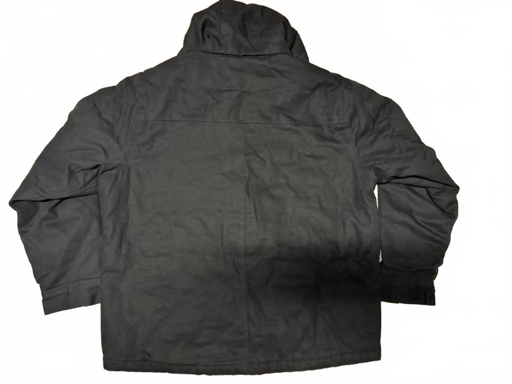 Men's Black Quilted Hooded Jacket