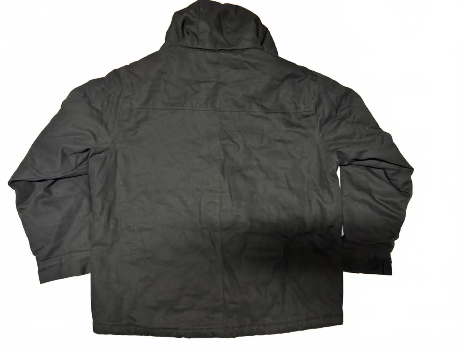 Men's Black Quilted Hooded Jacket