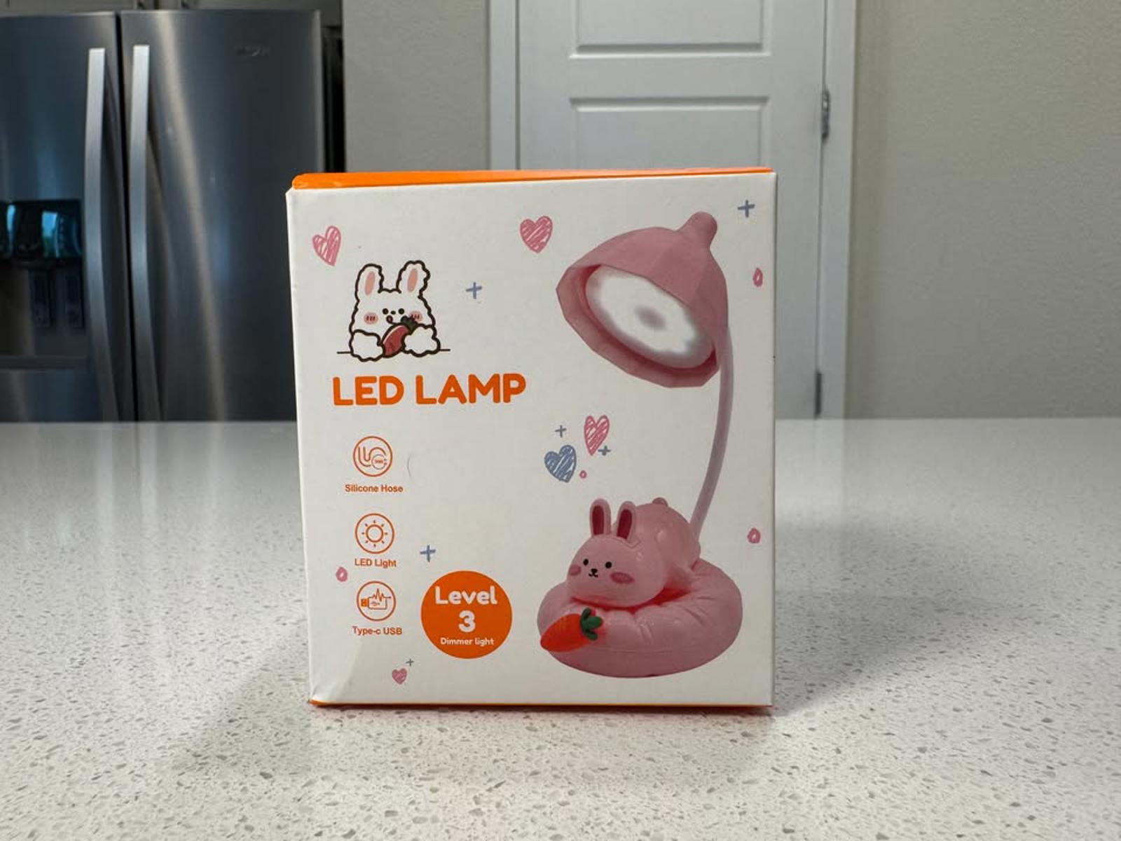 Pink Bunny LED Desk Lamp with USB Charging