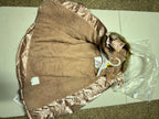 Josie Girls' Shiny Pink Puffer Jacket with Faux Fur Hood