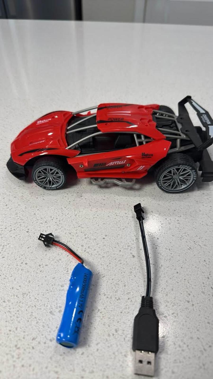 Red Sport Racing Radio Control R/C Car 1:18 Scale with Battery and USB Charger