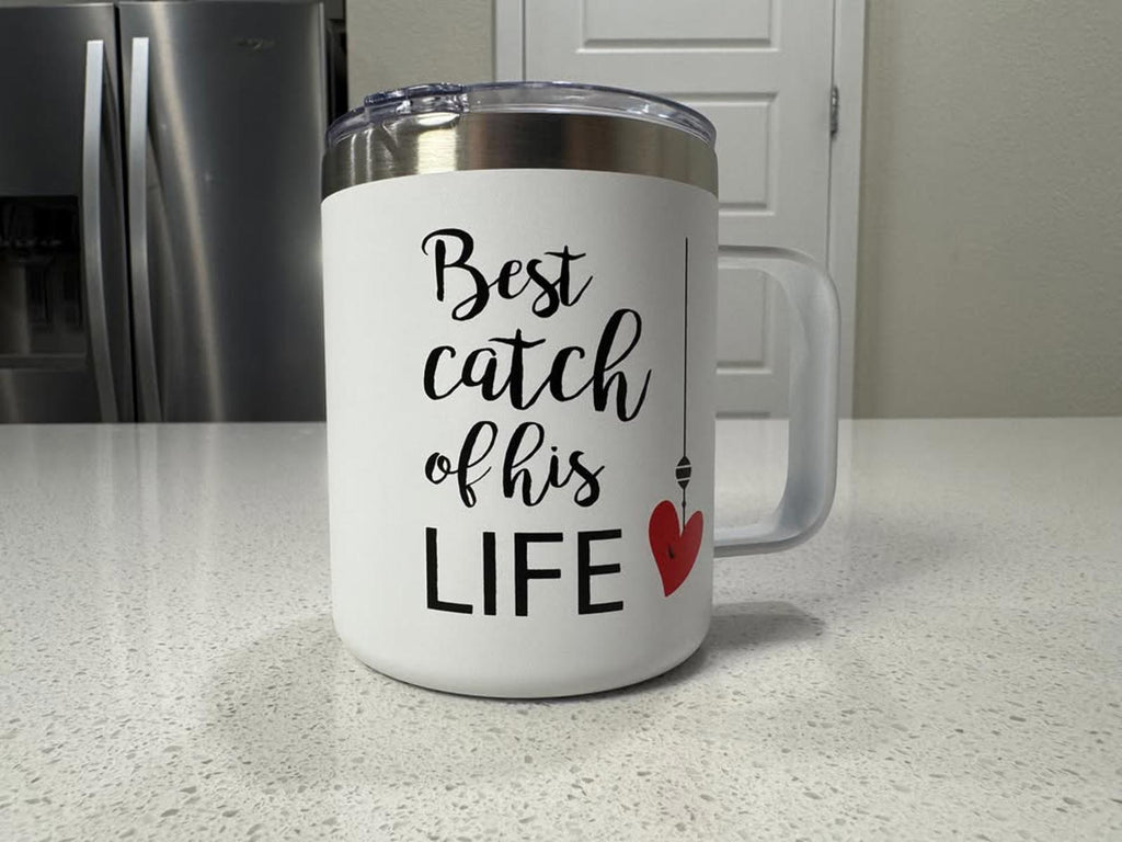 Set of 2 Insulated Fishing Themed Travel Mugs with Lids