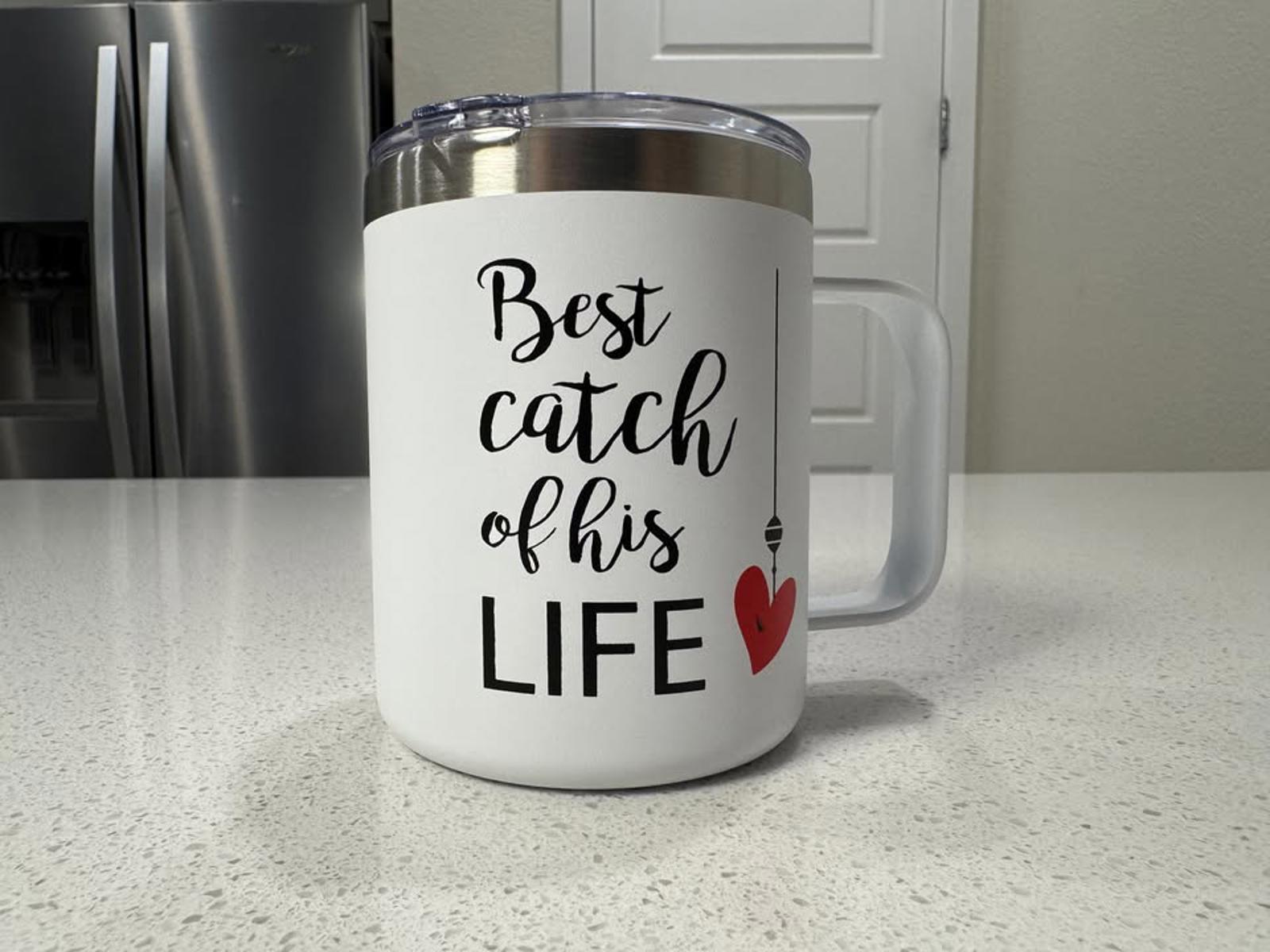Set of 2 Insulated Fishing Themed Travel Mugs with Lids