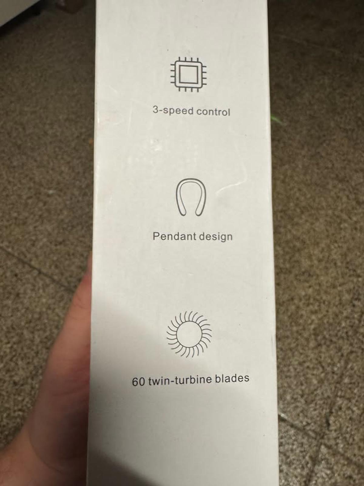 Leafless Hanging Neck Fan with Three-Speed LED and USB Charging