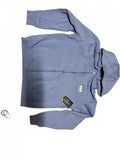 Light Blue Full-Zip Hoodie with Hood
