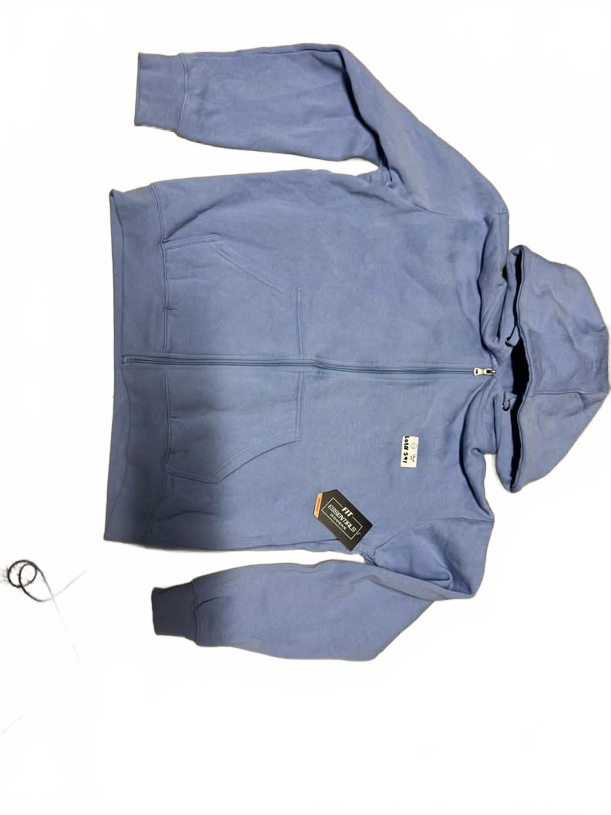 Light Blue Full-Zip Hoodie with Hood